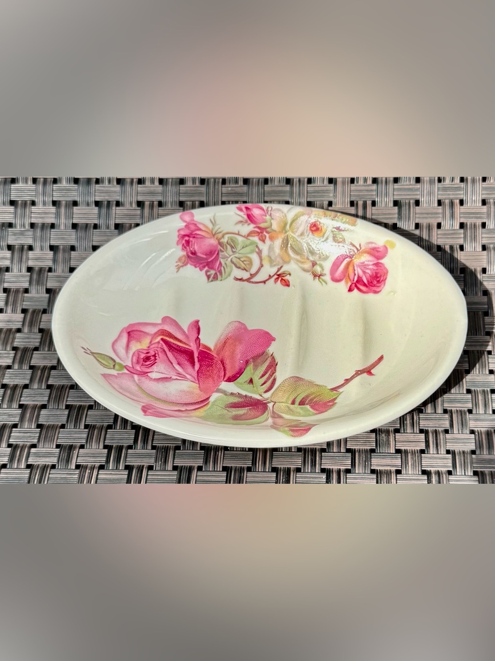 Vintage soap dish decorative floral roses